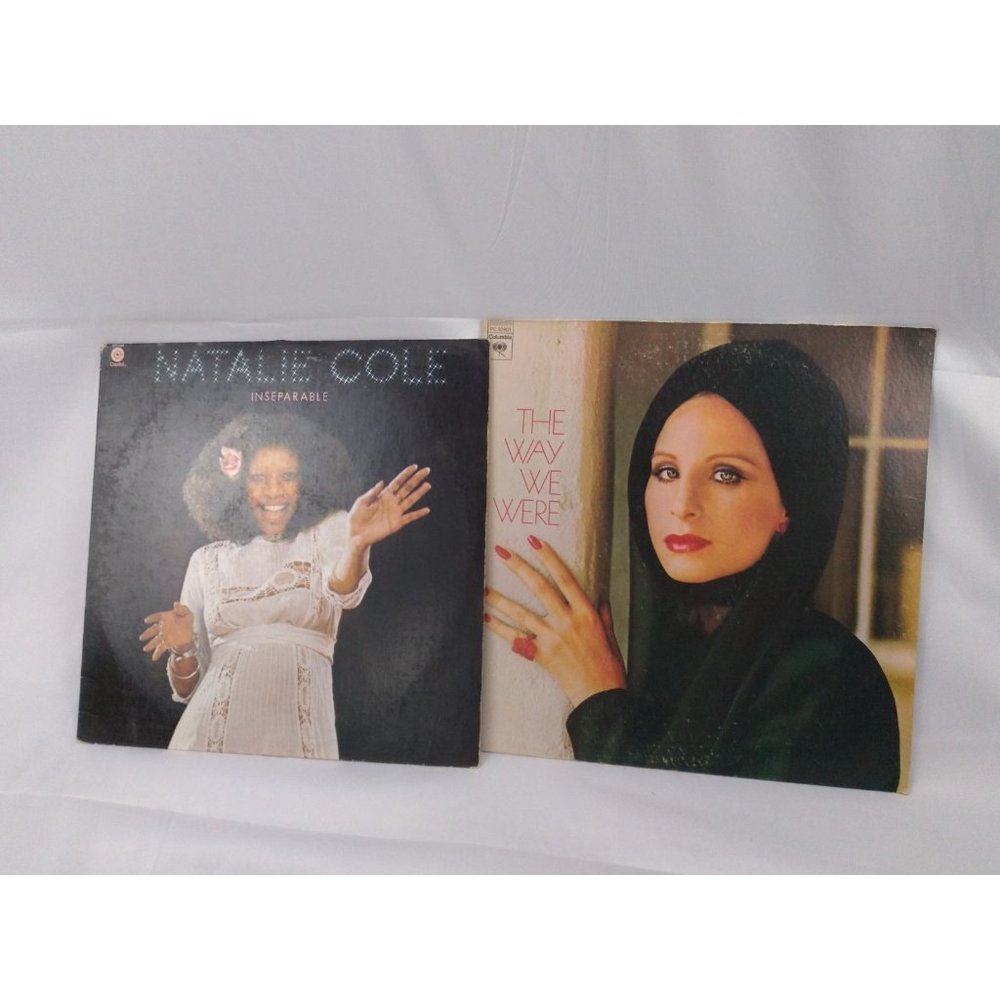Two vintage vinyl lp records Natalie Cole and Barbara  Streisand